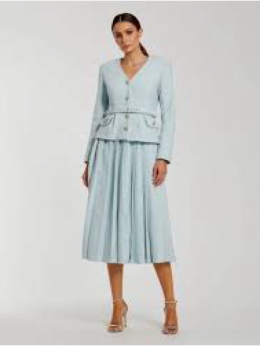 Self portrait robins egg blue dress, 8